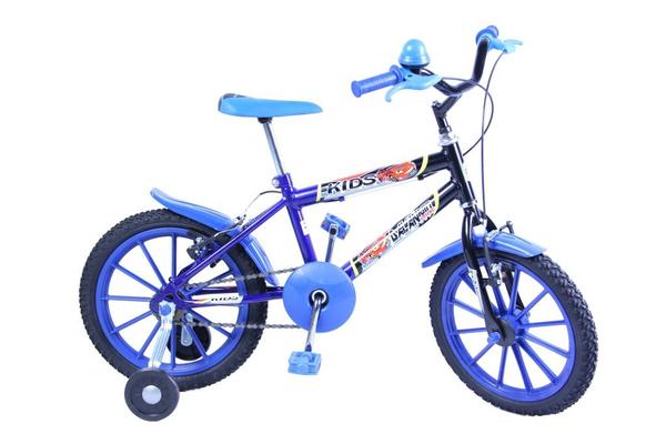 Bicicleta Aro 16 M. Kids Azul/Preto C/ Ac Azul Dalannio Bike