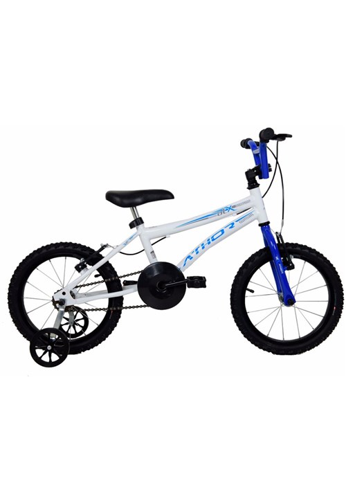 Bicicleta Aro 16 M. Top Atx Branca e Azul Athor Bike