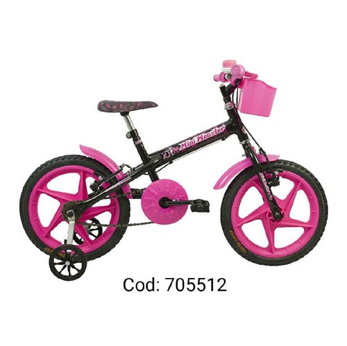 Bicicleta Aro 16 "t" Masculino/feminino (Preto e Rosa)