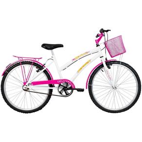 Bicicleta Aro 24 Feminina Breeze Verden - Branco com Pink