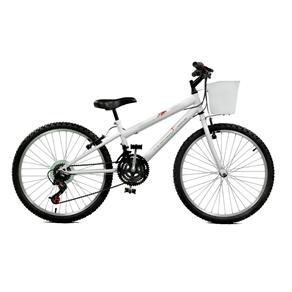 Bicicleta Aro 24 Feminina Serena Plus 21 Marchas Branco Master Bike