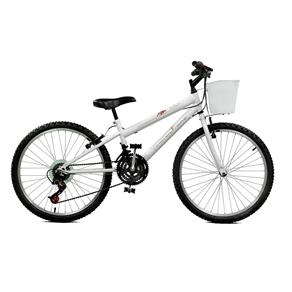 Bicicleta Aro 24 Feminina Serena Plus 21 Marchas Branco Master Bike