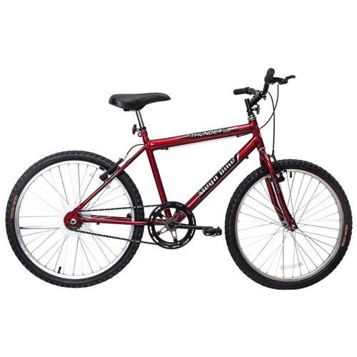 Bicicleta Aro 24 Freios V-Break Quadro AÃ§o Thunder Free Vermelho - Mega Bike - Vermelho - Dafiti
