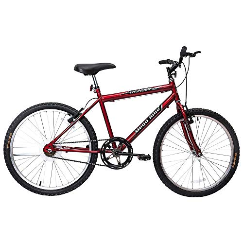 Bicicleta Aro 24 Freios V-Break Quadro Aço Thunder Free Vermelho - Mega Bike