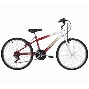 Bicicleta Aro 24 Live 18 Velocidades Verden - Branco com Vermelho