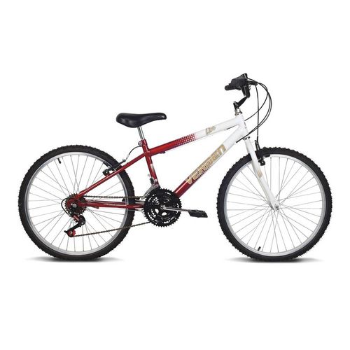 Bicicleta Aro 24 Live Branco e Vermelho - Verden