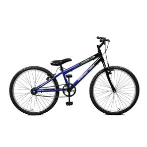 Bicicleta Aro 24 Masculina Ciclone Azul com Preto Master Bike Sem Marchas