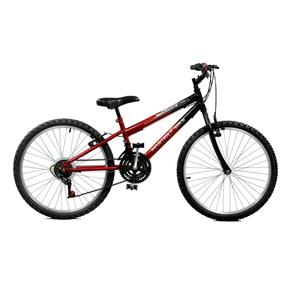 Bicicleta Aro 24 Masculina Ciclone Plus 21 Marchas Vermelho com Preto Master Bike