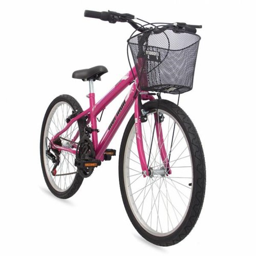 Bicicleta Aro 24 Mountain Bike Fantasy Mormaii Fem. C/ Cesta Rosa