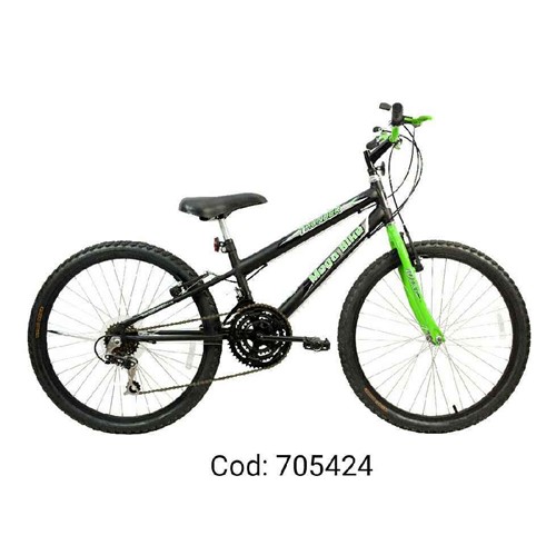 Bicicleta Aro 24 Rebaixada Masculina/feminina (Preto e Verde)