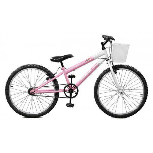 Bicicleta Aro 24 Serena - Master Bike - Rosa com Branco