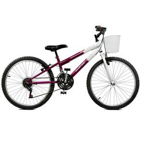 Bicicleta Aro 24 Serena Plus 21 Marchas - Master Bike - Violeta com Branco
