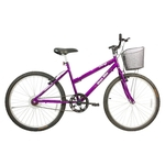 Bicicleta Aro 26 Freios V-Break Quadro Aço Rosy Free Violeta - Mega Bike