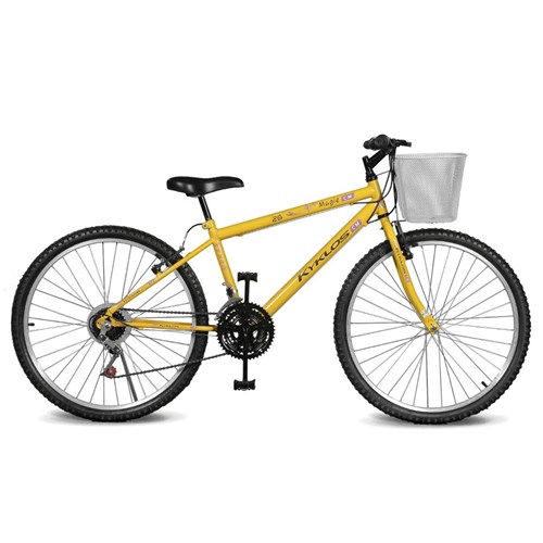 Bicicleta Aro 26 Magie 21V Amarelo Kyklos