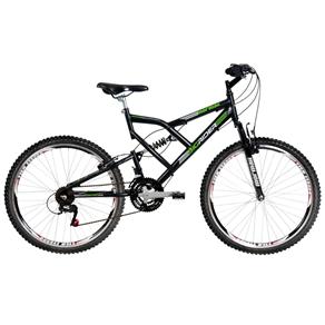 Bicicleta Aro 26 Mormaii Full Susp Big Rider 2011832 com 24 Marchas e Dupla Suspensão - Preto