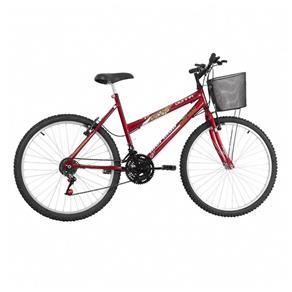 Bicicleta Aro 26 Mountain Bike Donna Mormaii Fem. C/ Cesta - VERMELHO