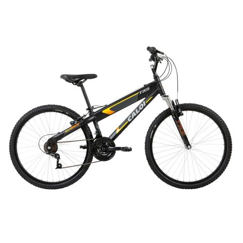 Bicicleta Aro 26 Trs - 21 Marchas Suspensão Dianteira Preta - Caloi