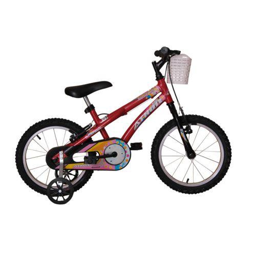 Bicicleta Athor Aro 16 Baby Girl Feminino com Cestinha Vermelha