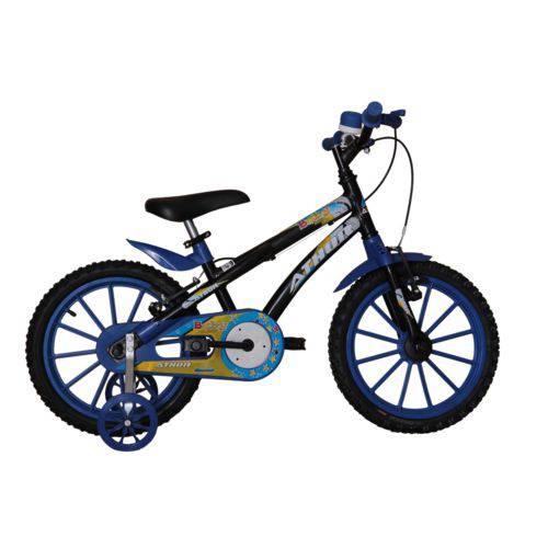 Bicicleta Athor Aro 16 Baby Lux Masculino Preta com Kit Azul