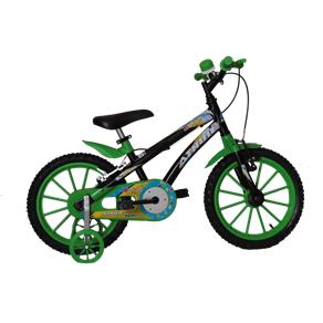 Bicicleta Athor Aro 16 Baby Lux Masculino Preta com Kit Verde