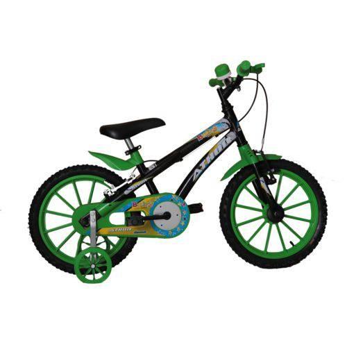 Bicicleta Athor Aro 16 Baby Lux Masculino Preta Kit Verde