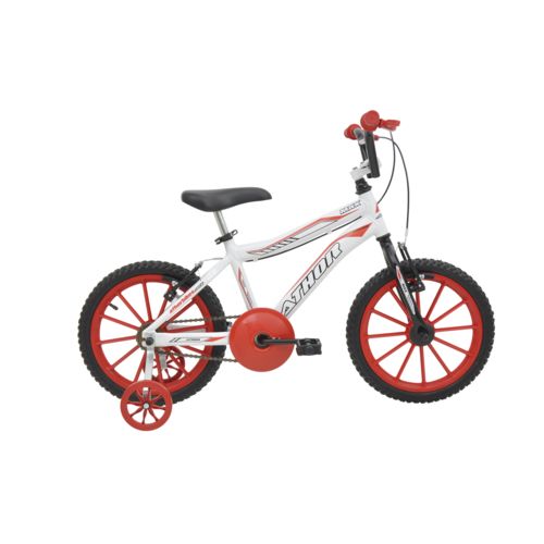 Bicicleta Athor Aro 16 Max Aluminio Masculino Branca com Kit Vermelho