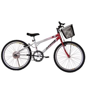 Bicicleta Athor Aro 24 Mtb S/M Model Feminino C/ Cestão - Vermelha