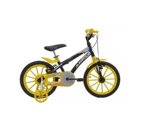 Bicicleta Baby Lux Aro 16 Preta/amarelo 30103 Athor (Preto com Amarelo)