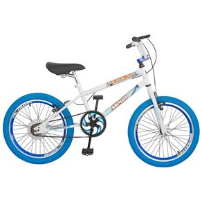 Bicicleta Bike Bmx Freestyle Branca / Azul Aro 20 - Mega Bike