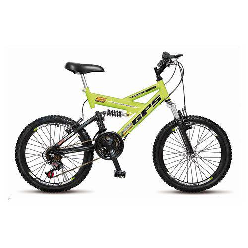 Bicicleta Colli Fulls GPS Aro 20 21 Marchas Suspensão Dupla 310 Amarelo Neon