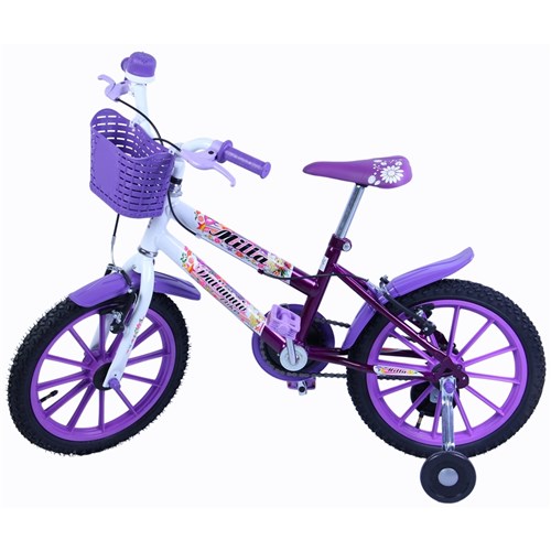Bicicleta Dalannio Bike Infantil Aro 16 Milla com Cestinha Cor Violeta