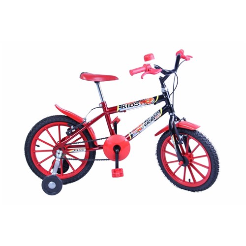 Bicicleta Dalannio Bike Meninos Infantil Aro 16 Kids Cor Preto com Vermelho