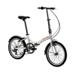 Bicicleta dobrável aro 20 com 6 marchas shimano quadro de aço carbono prata - RIO - Durban