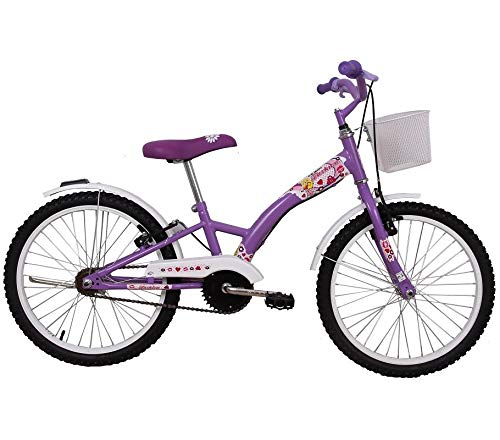 Bicicleta Feminina Aro 20 Fashion com Cestinha Violeta