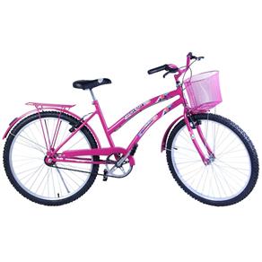 Bicicleta Feminina Aro 26 com Cestinha Susi Pink - Pink