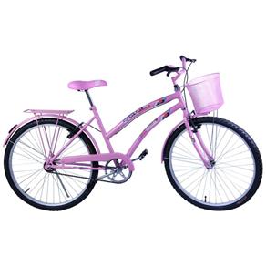 Bicicleta Feminina Aro 26 com Cestinha Susi Rosa - Rosa
