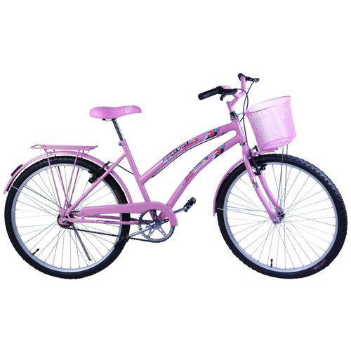Bicicleta Feminina Aro 26 com Cestinha Susi Rosa