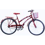 Bicicleta Feminina Aro 26 com Cestinha Susi Vermelha