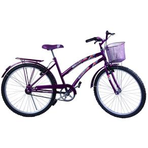 Bicicleta Feminina Aro 26 com Cestinha Susi Violeta - Roxo