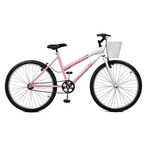 Bicicleta Feminina Serena Aro 26 Rosa e Branco Master Bike