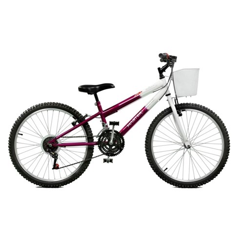 Bicicleta Feminina Serena Plus 21V Aro 24 Master Bike - Violeta e Branco