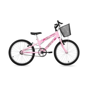 Bicicleta Free Action Aro 20 Kiss C/ Cesta Rosa - 04-047.005