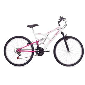 Bicicleta Free Action Aro 26 Full FA240 18V Branco/Rosa - 04-047.013 - Branco