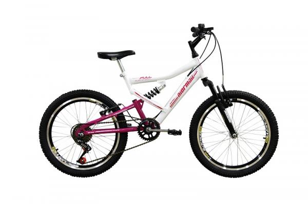 Bicicleta Full FA240 6V Aro 20 Branco/Rosa - Mormaii