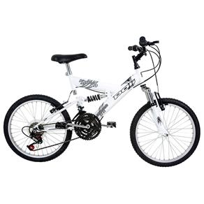 Bicicleta Full Suspension Kanguru Aço Aro 20 Polimet - Branco