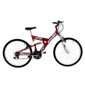 Bicicleta Full Suspension Kanguru Aço Aro 26 Polimet - Vermelho