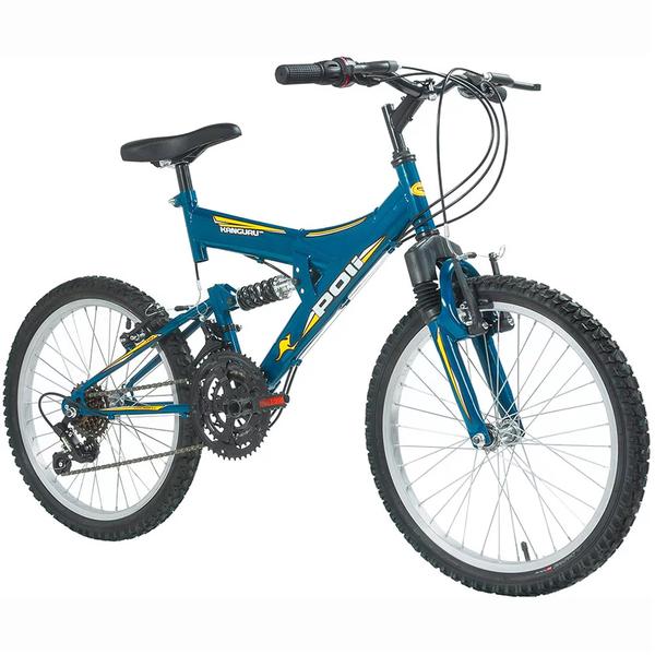Bicicleta Full Suspension Kanguru Aro 20 Azul - Polimet