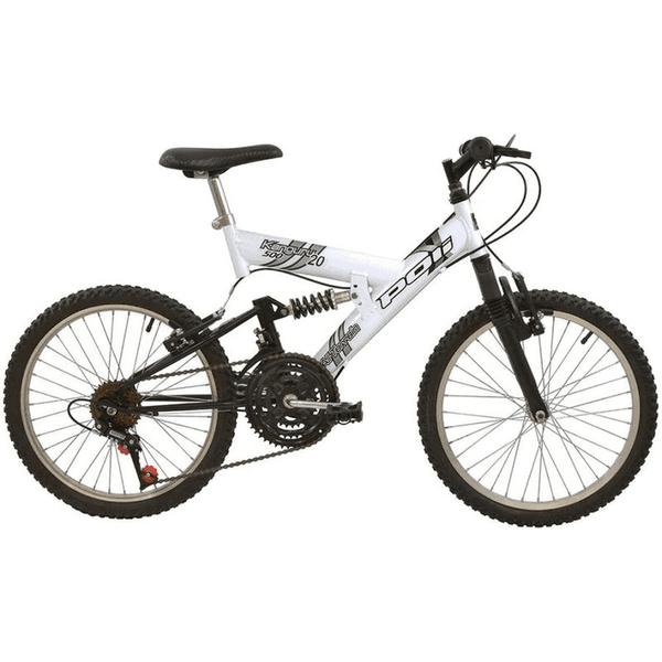 Bicicleta Full Suspension Kanguru Aro 20 Branca - Polimet