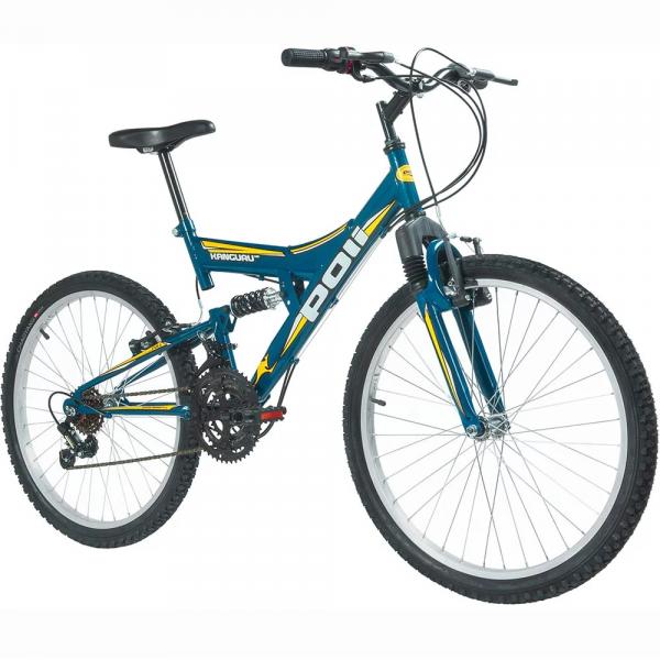 Bicicleta Full Suspension Kanguru Aro 24 Azul - Polimet