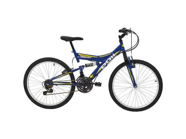 Bicicleta Full Suspension Kanguru Aro 24 Azul - Polimet